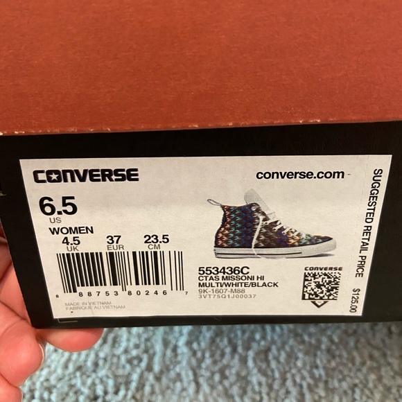 Converse + MISSONI High Top Converse Wmn Sz 6.5 - Picture 6 of 6